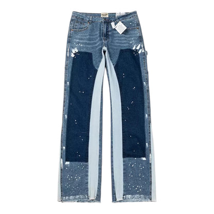 "Blue Patch Flared Denim"
